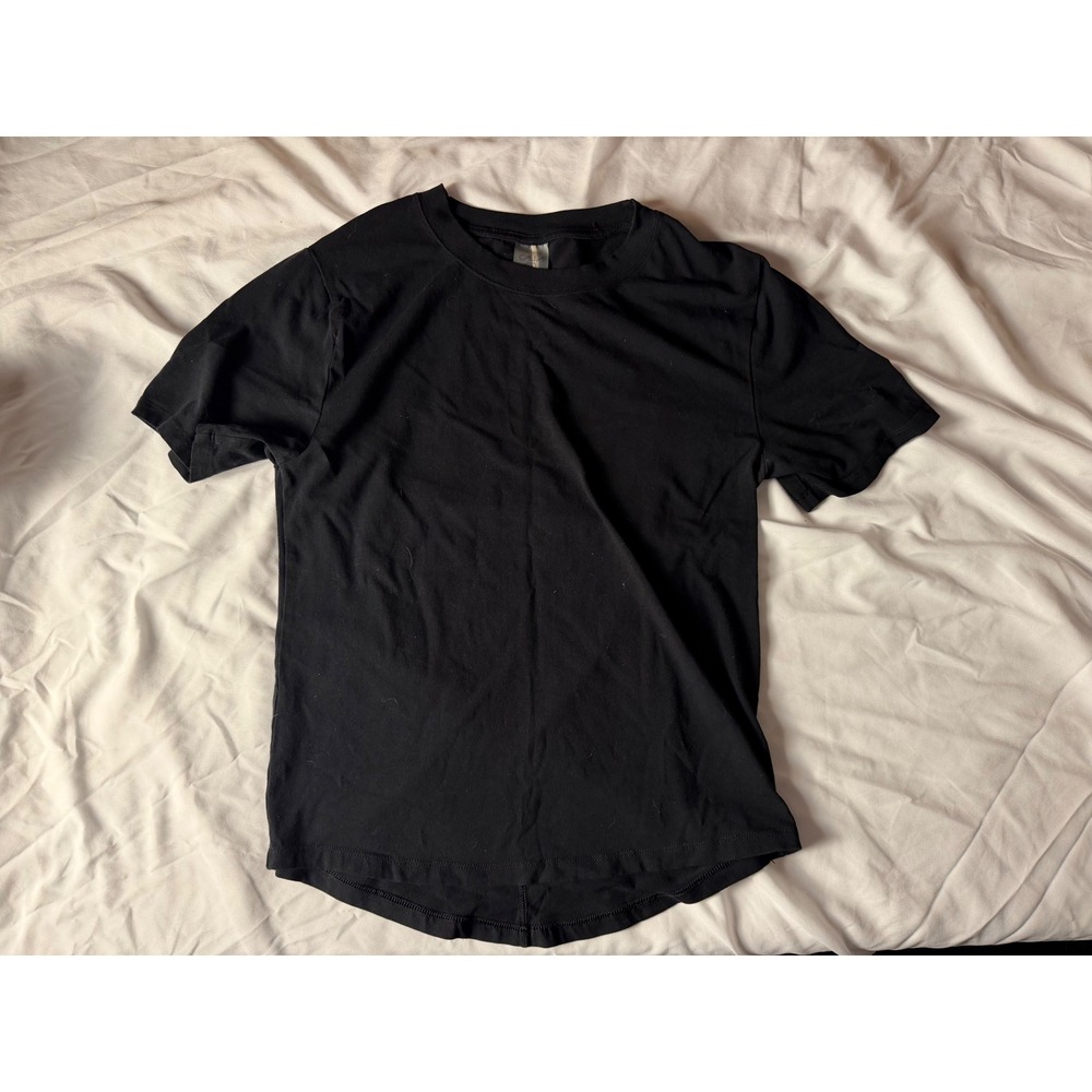 CALIA by Carrie Underwood Womens Black Short Sleeve Curved Hem Active‎ Tee Small